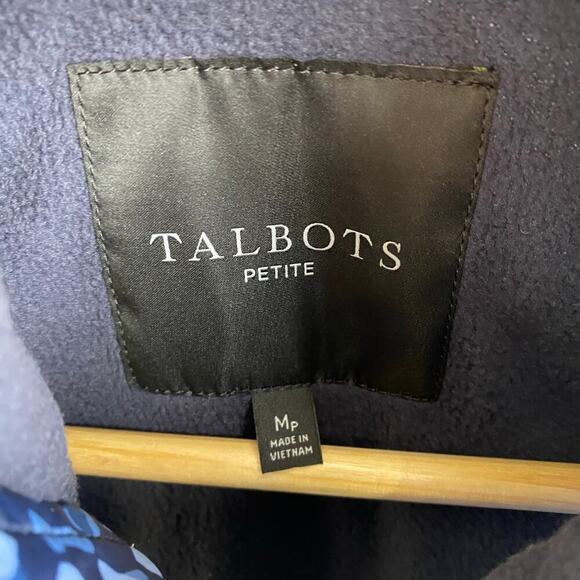 Talbot's Petite Quilted Vest Size MP Blue Animal Fleece Lined Classic Timeless - Picture 10 of 12